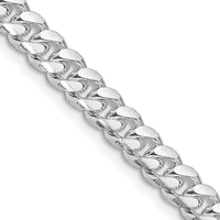 Sterling Silver Rhodium-Plated 7mm Domed Diamond-Cut Curb Chain Necklace - 26 Inches by Lumare Gioia