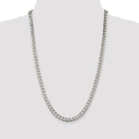 Sterling Silver Rhodium-Plated 7mm Pavé Curb Chain - 26 Inches by Lumare Gioia