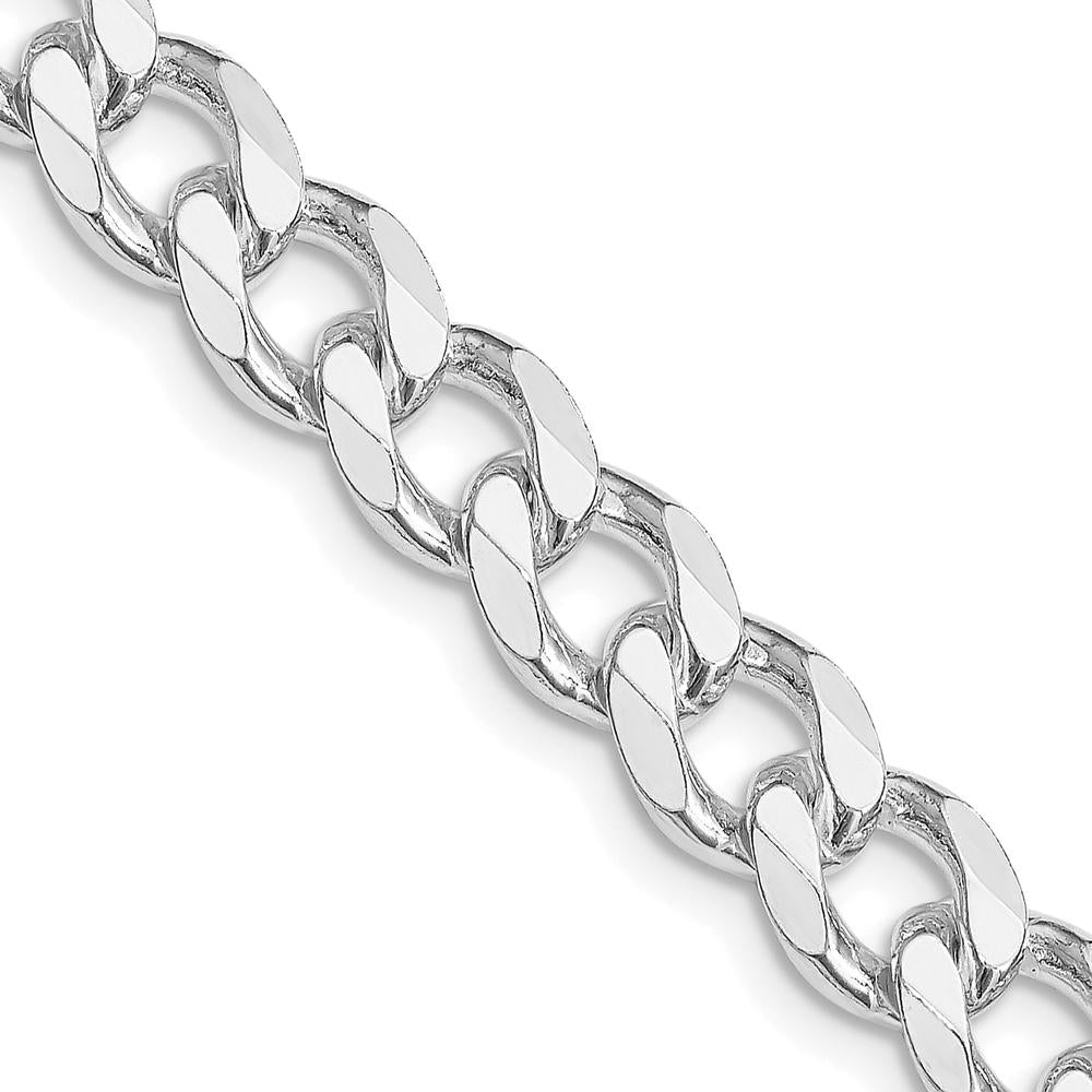 Sterling Silver Rhodium-Plated 8.3mm Curb Chain - 22 Inches Length by Lumare Gioia