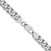 Sterling Silver Rhodium-Plated 8.3mm Curb Chain - 22 Inches Length by Lumare Gioia