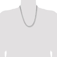 Sterling Silver Rhodium-Plated 8.3mm Curb Chain - 22 Inches Length by Lumare Gioia