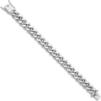 Sterling Silver Rhodium-Plated 8.5" Curb Link Men's Bracelet by Lumare Gioia
