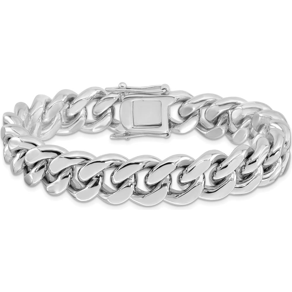 Sterling Silver Rhodium-Plated 8.5" Curb Link Men's Bracelet by Lumare Gioia