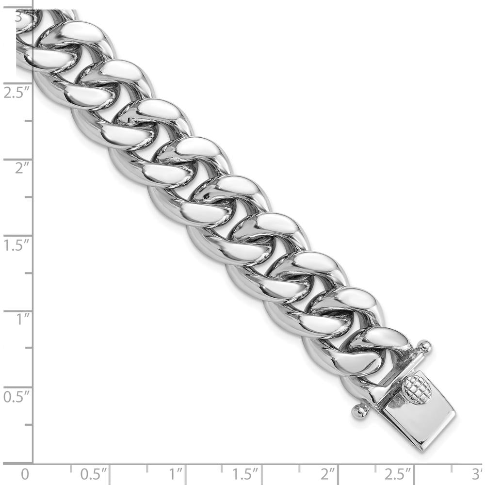 Sterling Silver Rhodium-Plated 8.5" Curb Link Men's Bracelet by Lumare Gioia