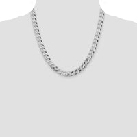 Sterling Silver Rhodium-Plated 8.5mm Beveled Curb Chain Necklace - 20" by Lumare Gioia