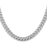 Sterling Silver Rhodium-Plated 8.5mm Domed Curb Chain - 22 Inches by Lumare Gioia