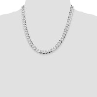 Sterling Silver Rhodium-Plated 8.5mm Flat Curb Chain Necklace - 20 inches by Lumare Gioia
