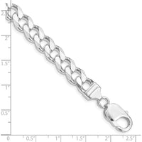 Sterling Silver Rhodium-Plated 8" Curb Chain Bracelet - 9.3mm Width by Lumare Gioia