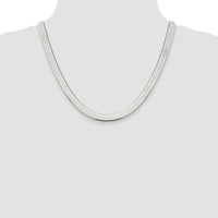 Sterling Silver Rhodium-Plated 8mm Herringbone Chain Necklace - 20 Inches by Lumare Gioia