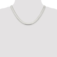 Sterling Silver Rhodium-Plated 8mm Magic Herringbone Chain - 18", Polished Finish by Lumare Gioia