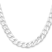 Sterling Silver Rhodium-Plated 9.3mm Curb Chain Necklace - 20 Inches by Lumare Gioia