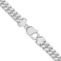 Sterling Silver Rhodium-Plated 9.3mm Curb Chain Necklace - 20 Inches by Lumare Gioia