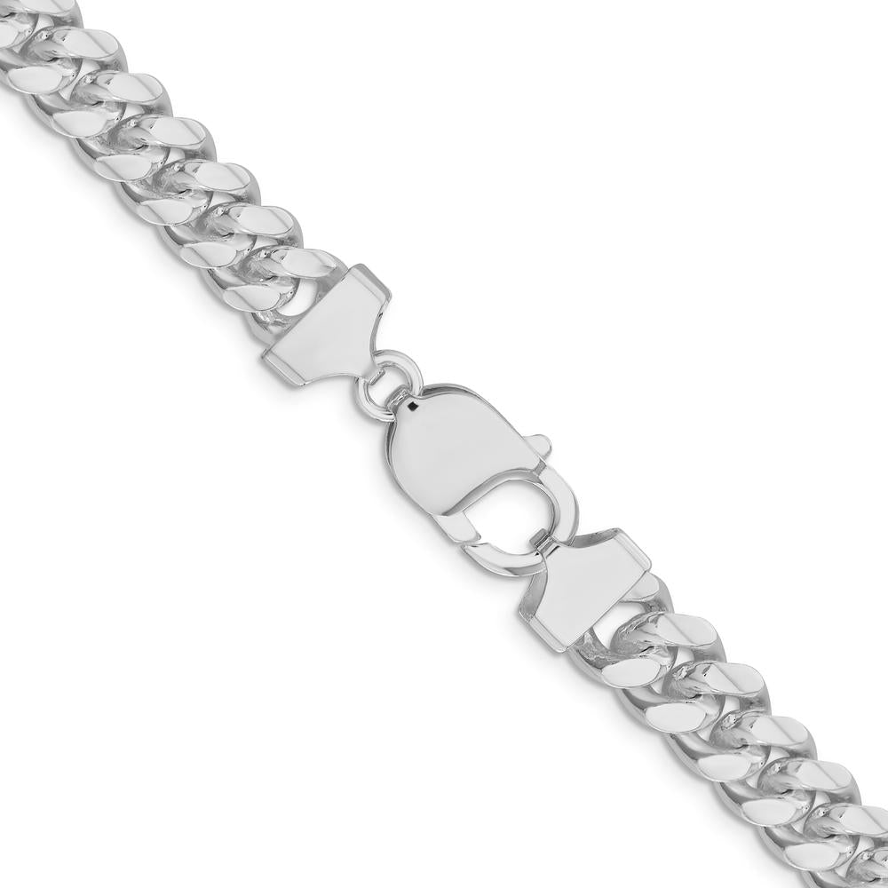 Sterling Silver Rhodium-Plated 9.3mm Curb Chain Necklace - 20 Inches by Lumare Gioia