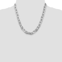 Sterling Silver Rhodium-Plated 9.5mm Flat Anchor Chain Necklace - 20 Inches by Lumare Gioia