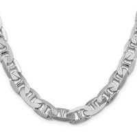 Sterling Silver Rhodium-Plated 9.5mm Flat Anchor Chain Necklace - 24 inches by Lumare Gioia