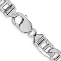 Sterling Silver Rhodium-Plated 9.5mm Flat Anchor Chain Necklace - 24 inches by Lumare Gioia