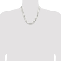 Sterling Silver Rhodium-Plated 9.75mm Concave Beveled Curb Chain - 20 inches by Lumare Gioia