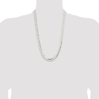 Sterling Silver Rhodium-Plated 9.75mm Concave Beveled Curb Chain - 26 inches by Lumare Gioia