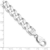 Sterling Silver Rhodium-Plated 9" Curb Chain Bracelet - 11mm Width by Lumare Gioia