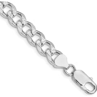 Sterling Silver Rhodium-Plated 9" Pavé Curb Chain Bracelet by Lumare Gioia