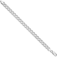 Sterling Silver Rhodium-Plated 9" Pavé Curb Chain Bracelet by Lumare Gioia
