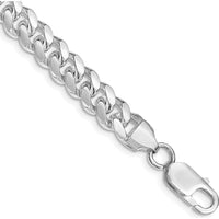 Sterling Silver Rhodium-Plated 9" Polished Domed Curb Chain Bracelet - 7.8mm Width by Lumare Gioia