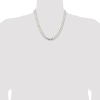 Sterling Silver Rhodium-Plated 9mm Polished Domed Curb Chain - 20 inches by Lumare Gioia