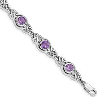 Sterling Silver Rhodium-Plated Amethyst Bracelet - 5.25 Carat Total Amethyst Weight by Lumare Gioia