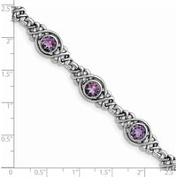 Sterling Silver Rhodium-Plated Amethyst Bracelet - 5.25 Carat Total Amethyst Weight by Lumare Gioia