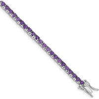 Sterling Silver Rhodium-Plated Amethyst Bracelet with 5.0 Carats Total Amethyst Weight by Lumare Gioia