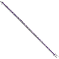 Sterling Silver Rhodium-Plated Amethyst Bracelet with 5.0 Carats Total Amethyst Weight by Lumare Gioia