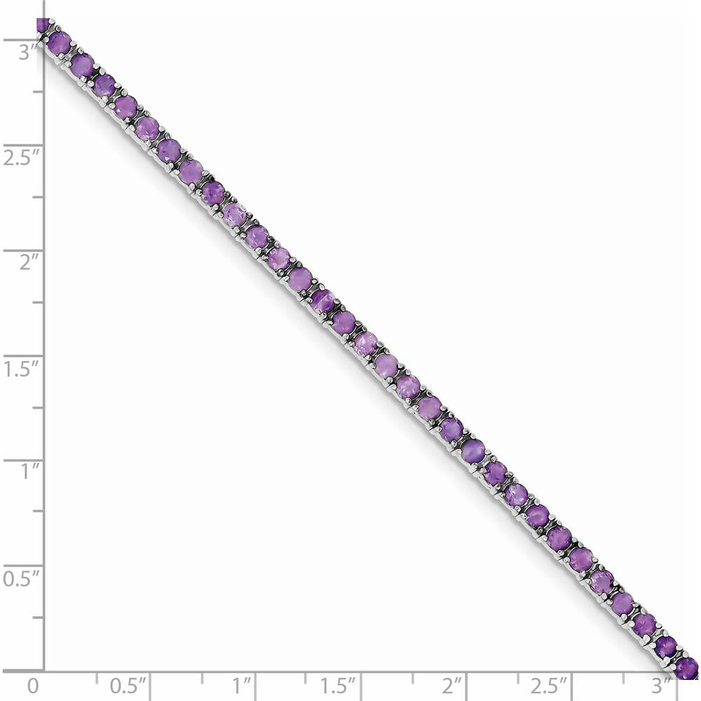 Sterling Silver Rhodium-Plated Amethyst Bracelet with 5.0 Carats Total Amethyst Weight by Lumare Gioia