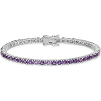 Sterling Silver Rhodium-Plated Amethyst Bracelet with 5.0 Carats Total Amethyst Weight by Lumare Gioia