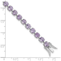 Sterling Silver Rhodium-Plated Amethyst Tennis Bracelet with 29 Round Amethyst Stones - 5.80 Carat Total Amethyst Weight by 0
