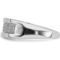 Sterling Silver Rhodium Plated Diamond Band with 63 Round Cut Diamonds - 0.14 Carat Total Diamond Weight by Lumare Gioia