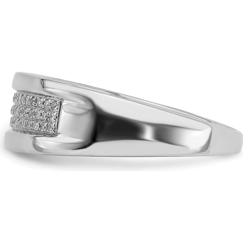 Sterling Silver Rhodium Plated Diamond Band with 63 Round Cut Diamonds - 0.14 Carat Total Diamond Weight by Lumare Gioia