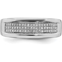 Sterling Silver Rhodium Plated Diamond Band with 63 Round Cut Diamonds - 0.14 Carat Total Diamond Weight by Lumare Gioia