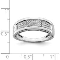 Sterling Silver Rhodium Plated Diamond Band with 63 Round White Diamonds - 0.140 Carat Total Diamond Weight by Lumare Gioia