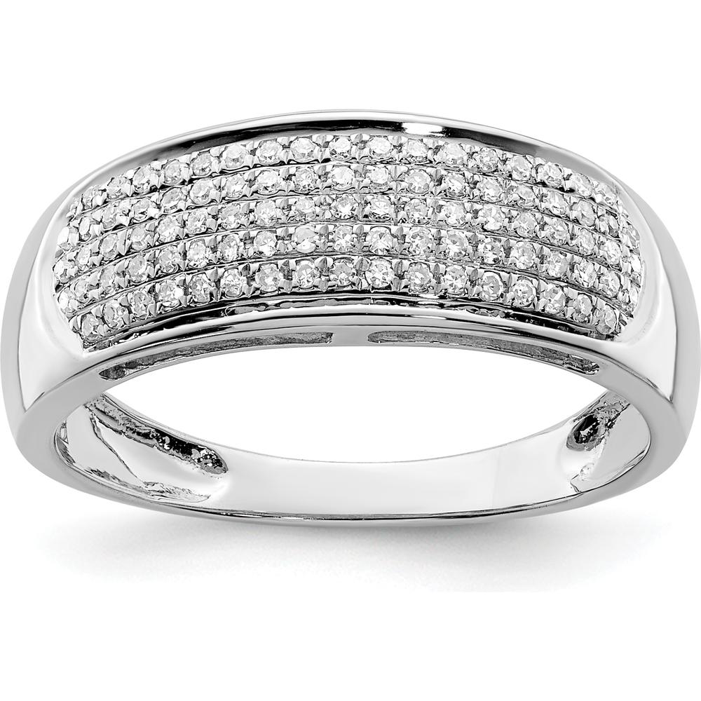 Sterling Silver Rhodium-Plated Diamond Band with 91 Round Diamonds - 0.230 Carat Total Diamond Weight by Lumare Gioia