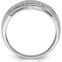 Sterling Silver Rhodium-Plated Diamond Band with 91 Round Diamonds - 0.230 Carat Total Diamond Weight by Lumare Gioia