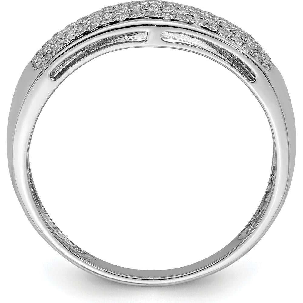 Sterling Silver Rhodium-Plated Diamond Band with 91 Round Diamonds - 0.230 Carat Total Diamond Weight by Lumare Gioia