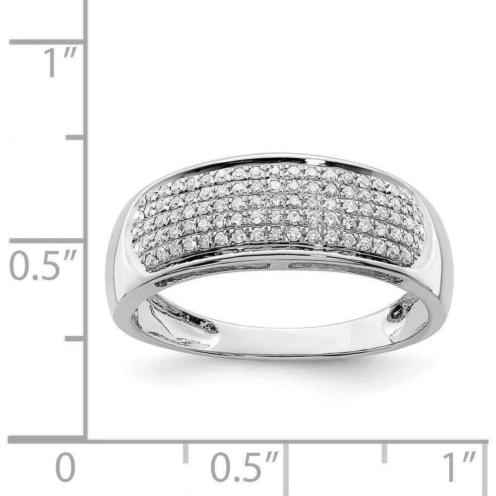 Sterling Silver Rhodium-Plated Diamond Band with 91 Round Diamonds - 0.230 Carat Total Diamond Weight by Lumare Gioia