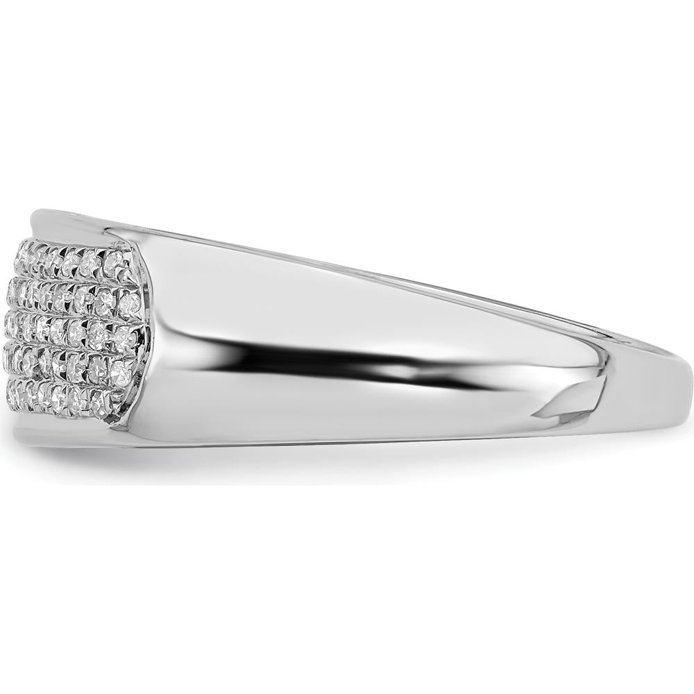 Sterling Silver Rhodium-Plated Diamond Band with 91 Round Diamonds - 0.230 Carat Total Diamond Weight by Lumare Gioia