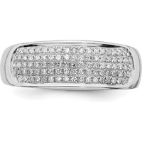 Sterling Silver Rhodium-Plated Diamond Band with 91 Round Diamonds - 0.230 Carat Total Diamond Weight by Lumare Gioia