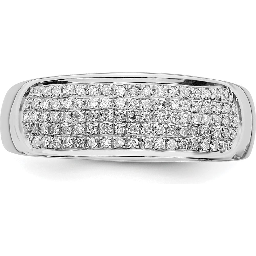 Sterling Silver Rhodium-Plated Diamond Band with 91 Round Diamonds - 0.230 Carat Total Diamond Weight by Lumare Gioia
