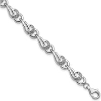 Sterling Silver Rhodium-Plated Diamond Bracelet with 0.2 Carat Total Diamond Weight by Lumare Gioia