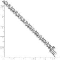 Sterling Silver Rhodium-Plated Diamond Bracelet with 44 Round Diamonds - 0.24 Carat Total Diamond Weight by Lumare Gioia