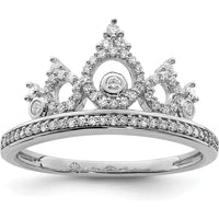 Sterling Silver Rhodium Plated Diamond Crown Ring with 0.300 Carat Total Diamond Weight by Lumare Gioia