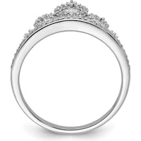 Sterling Silver Rhodium Plated Diamond Crown Ring with 0.300 Carat Total Diamond Weight by Lumare Gioia