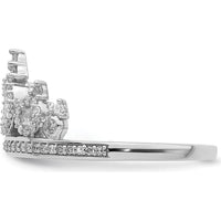 Sterling Silver Rhodium Plated Diamond Crown Ring with 0.300 Carat Total Diamond Weight by Lumare Gioia